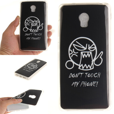 

Do not touch me Pattern Soft Thin TPU Rubber Silicone Gel Case Cover for Lenovo VIBE P1