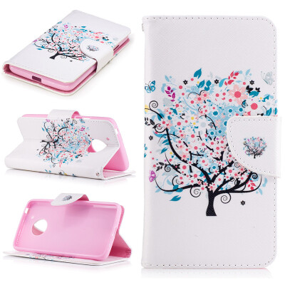 

Small tree Design PU Leather Flip Cover Wallet Card Holder Case for Motorola Moto G5