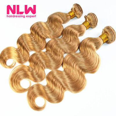 

NLW 10A Brazilian virgin human hair 3 bundles Body wave hair extensions 27 Dark blonde color