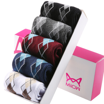 

Jingdong supermarket] cat people (MiiOW) socks men's diamond-shaped movement in the tube socks men mixed color 6 pairs