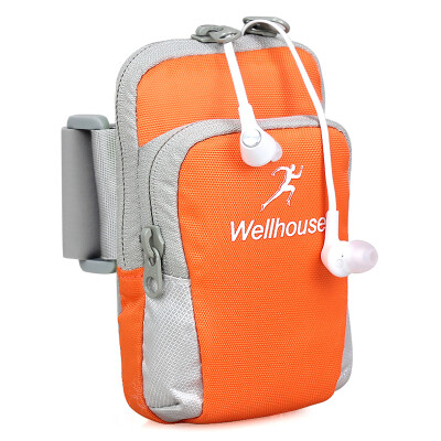 

WELLHOUSE arm bag mobile phone bag running bag men&women outdoor sports arm sets riding wrist pack orange L