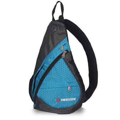 

SVVISSGEM Triangle Messenger backpack second generation upgrade version leisure chest bag mobile phone bag fitness running chest bag SA-9966II lake blue