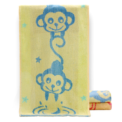 

Jingdong supermarket] Xin brand towel home textiles naughty monkey green bamboo fiber child towel 6 red + blue 24 * 48cm