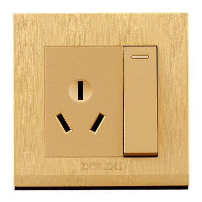 

Germany West (DELIXI) switch socket panel USB five-hole socket drawing gold series