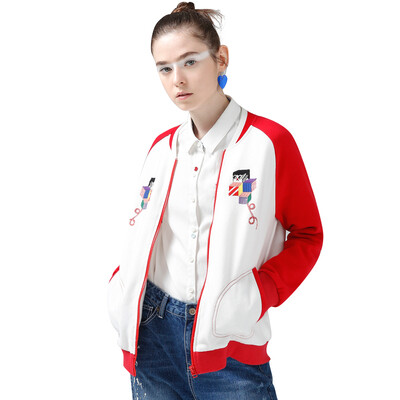 

Первый язык TOYOUTH цветная коробка вышивка короткая куртка 8711401001 красный красный