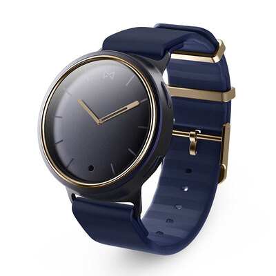 

Misfit Phase Smart Compound Watch Navy Blue Титановый золотой силиконовый ремешок Smart Watch Автоматический монитор Step Monitor Sleep Call SMS Reminder Music Control