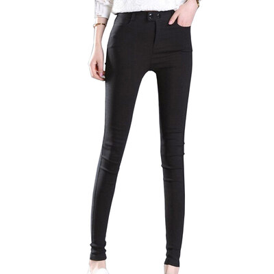 

Fubixi FUBIXIAN Korean casual wild high waist elastic foot pencil pants K5188 black XXL