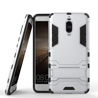 

Silver Slim Robot Armor Kickstand Shockproof Hard Rugged Rubber Back Case For HUAWEI Mate 9 Pro