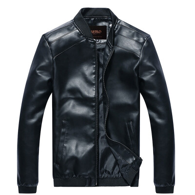 

CARTELO) leather men's business casual men's self-cultivation PU leather jacket jacket 17066KE8707 dark blue 3XL