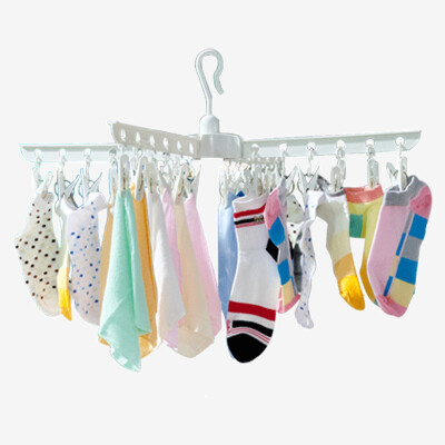 

【Jingdong supermarket】 Bao You Ni baby clothes racks underwear folder windproof multi-clip dry socks rack children's clothes rack DQ-1002