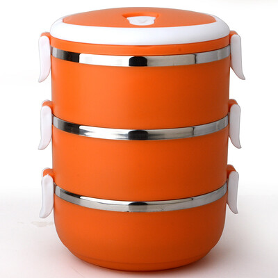 

Jilui Lunch Box / Pens Love Series 2.1 L Stainless Steel Three Layer Lacquard Box TB-103 Blue