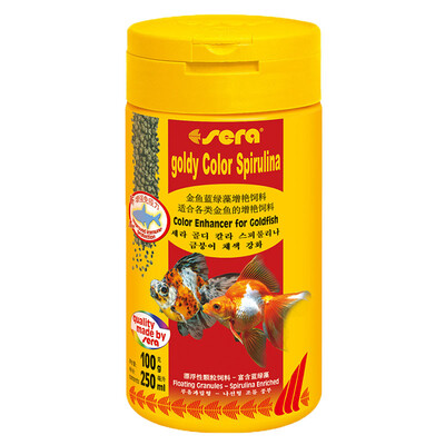 

sera Germany hi fish feed goldfish feed spirulina feed cold water fish small particles ornamental fish fish food fish food goldfish blue green algae Yan Yan feed 250ml