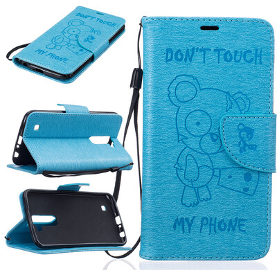 

Light Blue Bear выбитый PU кожаный бумажник чехол Классический откидная крышка с подставкой Функция и слот кредитной карты для LG