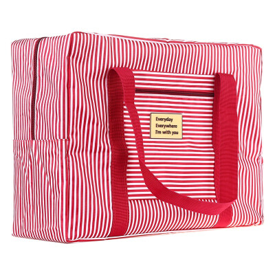 

Jingtang travel bag baggage clothing finishing bag Oxford cloth waterproof bag red stripes trumpet