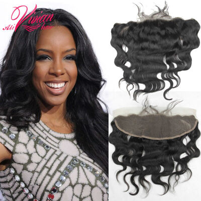 

Brazilian hair lace frontal closure body wave 13x4 with free part bleached knots virgin body Wave lace frontal closure