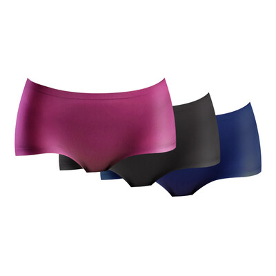 

Beautiful and elegant [3] ladies underwear Seamless sexy light and pure color pure cotton crotch underwear female Bordeaux red + ghost black + Prussian blue  code
