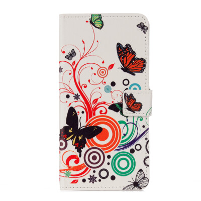 

Colorful butterfly Design PU Leather Flip Cover Wallet Card Holder Case for Huawei honor 6X