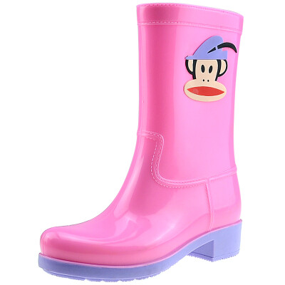 

[Jingdong supermarket] PaulFrank mouth monkey rain boots fashion boots women in the tube color water shoes PF1011 yellow 37 yards