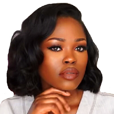 

N.L.W. Brazilian virgin human hair Lace front wigs Natural wave Bob cut Glueless wigs for black women