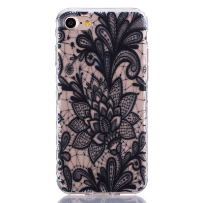 

Black Rose Pattern Soft Thin TPU Rubber Silicone Gel Case Cover for IPHONE 7