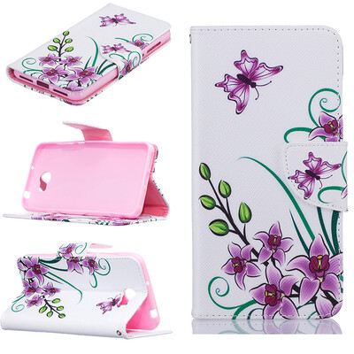 

Pink butterfly Design PU Leather Flip Cover Wallet Card Holder Case for HUAWEI Y5 II