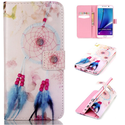 

Plumes and chimes Design PU Leather Flip Cover Wallet Card Holder Case for SAMSUNG Galaxy Note 5