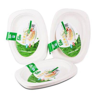 

Jingdong supermarket according to empire EDO disposable paper bowl cake barbecue painting plate rectangular plate picnic tray can be degraded 30 loaded ST0009