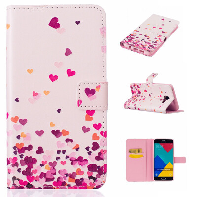 

Pink Heart Design PU Leather Flip Cover Wallet Card Holder Case for SAMSUNG GALAXY A5 2016/A510