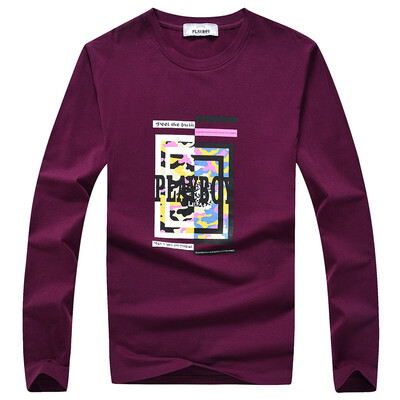 

Playboy T Shirt Men Round Neck Print Long Sleeve Shirt