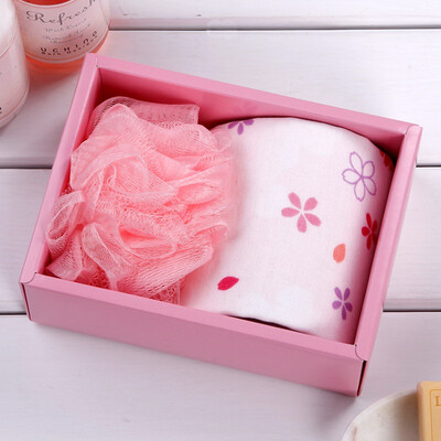 

Japanese Uchino UCHINO cherry 2 sets of towel gift box birthday gift square bath pink 18 135 6cm