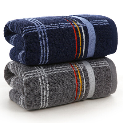 

KINGSHORE towel GA1113 cotton satin thick striped absorbent towel gray brown 2 pieces 70 34cm 115g
