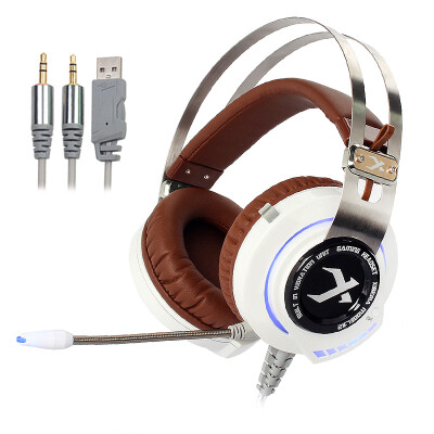 

Siberian (XIBERIA) K3 headset USB interface with wire computer headset lighting shock gaming gaming headset white blue
