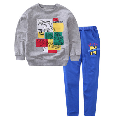 

KIDS MAM & DAD Kids & Casual Set Big Tong Set Long Sleeve T-Shirt Pants Sweater 52412 Light Gray 120