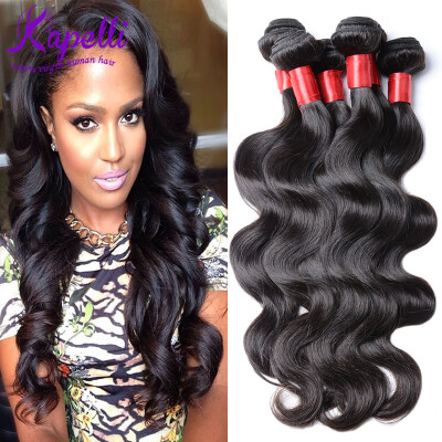 

Unprocessed 9A Grade Hair Brazilian Body Wave Human Hair Weave 4 Bundles / lot Natural Black Color King Brazilian Virgin Hair