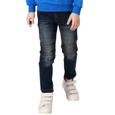 

Xin Song boys stitching printed jeans in the big children Spring and Autumn cowboy casual trousers trousers E059B 140/60