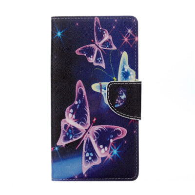 

Magic Butterfly Design PU Leather Flip CoverWallet Card Holder Case for Wiko Tommy