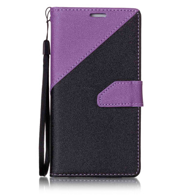 

Black + Purple Design PU Leather Wallet Case Classic Flip Cover with Stand Function and Credit Card Slot for Samsung Galaxy S6