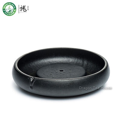 

Black Zen Ceramic Teapot Cushion Teacup Coaster Pottery Drip Tray Gongfu Teaware