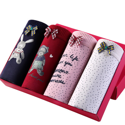 

Кошка (MiiOW) [4] женское нижнее белье женская сексуальная трусики мультфильм печать женский хлопок молодежь нижнее белье L