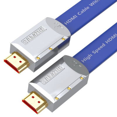 

Shanze (SAMZHE) ZH-B100 Deluxe Flat Gold Plated 2.0 Zun Jazz HDMI Цифровой HD-кабель Проектор Компьютерный телевизор Кабель для подключения приставки 10 м Синий