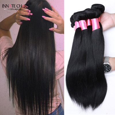

INNATE CHARIS Straight Peruvian Virgin Hair Weave 4 Bundles 100 Original Human Hair Weft Extensions 7A Peruvian Straight Hair