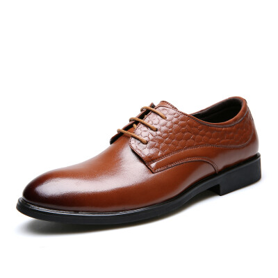 

Yicki EGCHI Dress Shoes Men Casual Wear Patterns Business Leather Shoes Male 36296 Brown 44