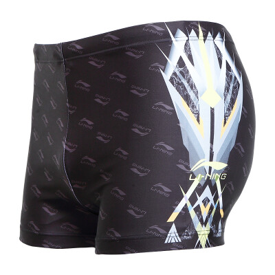 

Li Ning LI-NING flat angle printing trunks hot spring fashion swimsuits men's swimsuit LSSL069-1 black