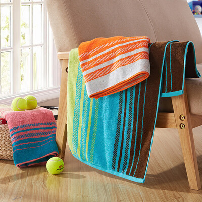 

Covator Sports Towel Cotton Stripe Sports Towel Fitness Towel Extrusion Increased 11468 Orange Coffee Stripes 40 * 110cm