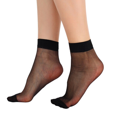 

Heng Yuanxiang crystal silk 25 double loaded 4 package color 1 package black short paragraph sexy stockings stockings ultra-thin transparent stockings short tube anti-hook silk through the meat section socks C572665