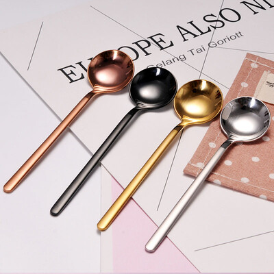 

Jingdong Supermarket Sunshine flying song 304 stainless steel coffee spoon round head spoon coffee cup stirring spoon gift box four-piece four-color section