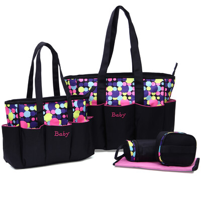 

My love multi-functional large-capacity mummy bag 5 sets of pregnant women to be produced package shoulder bag large&medium-sized package ZA17768 gray wave point 5 sets