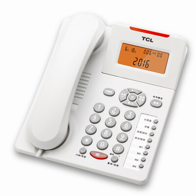

TCL HCD868 (180) TSD Фиксированный проводной телефон / стационарный / Caller ID Аккумуляторная батарея без громкоговорителя / настенный офисный ремешок (белый)
