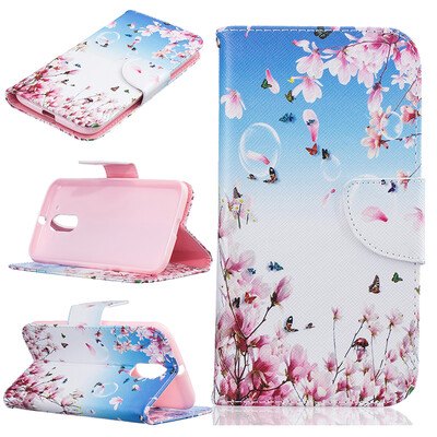 

Orchid butterfly Design PU Leather Flip Cover Wallet Card Holder Case for Moto G4G4 Plus