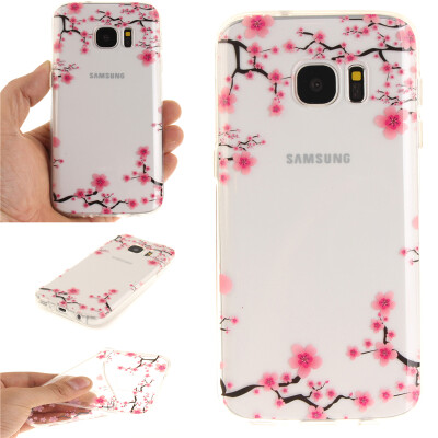 

Up and down plum blossom Pattern Soft Thin TPU Rubber Silicone Gel Case Cover for SAMSUNG GALAXY S7